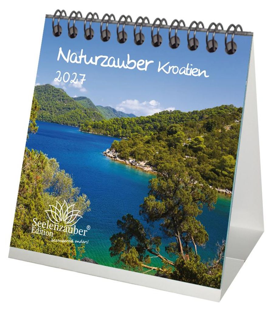 Naturzauber Kroatien Tischkalender 10x10cm für 2027 Landschaft Meer Strand Urlaub - Seelenzauber