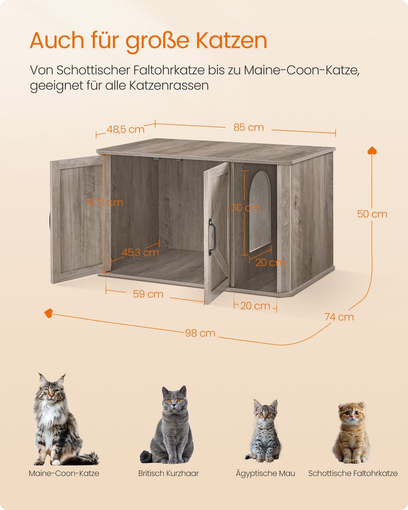 Feandrea Katzentoilette, Katzenklo-Schrank modern, Produktbild 5