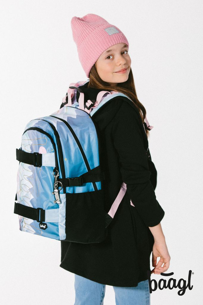 Baagl Schulrucksack für Mädchen Teenager - Skateboard Produktbild 13