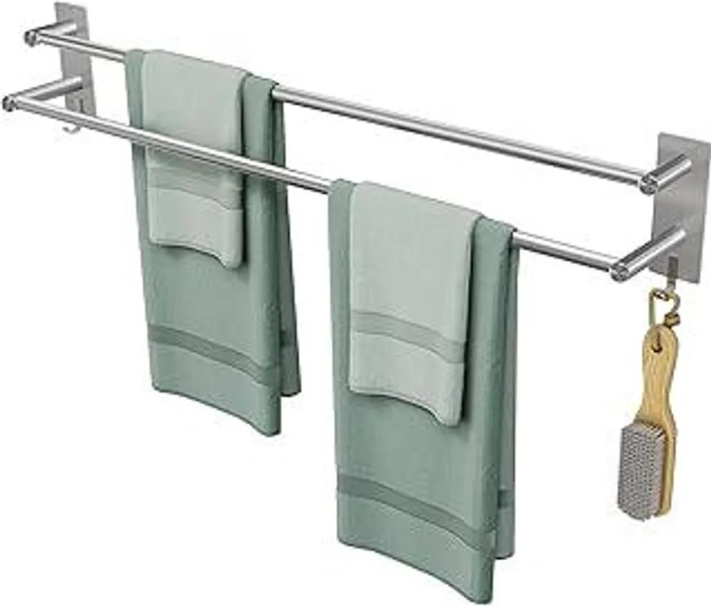 Accessorio Bagno JS 80cm: Portasciugamani Doppia Barra Inox SUS304