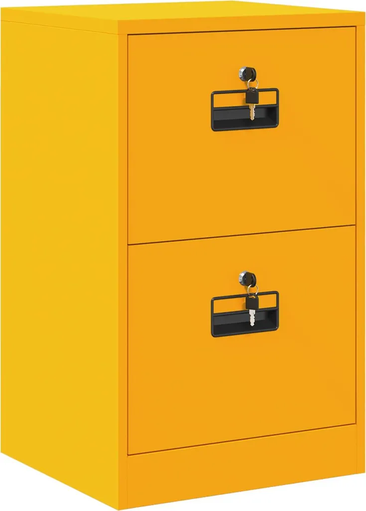 Cassettiera Acciaio Laminato vidaXL Giallo Senape 3 Cassetti