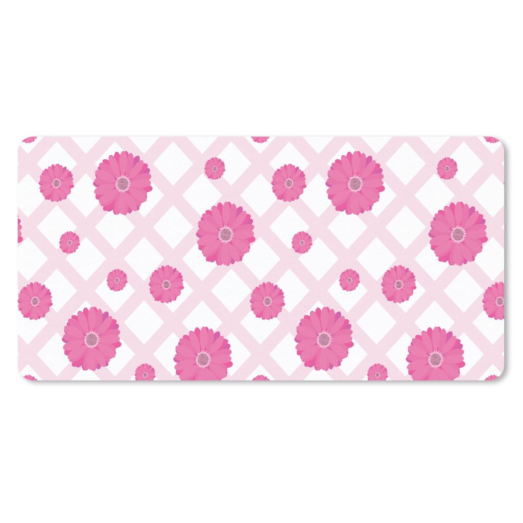 MuchoWow Schreibtischunterlage Blumen - Muster - Pastell 80x40 cm - XXL Mauspad - Gaming Mauspad