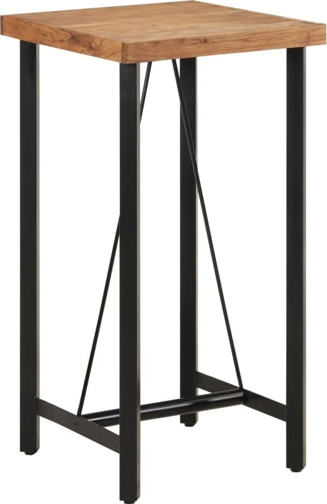Bartisch 55x55x107 cm Massivholz Akazie und Eisen