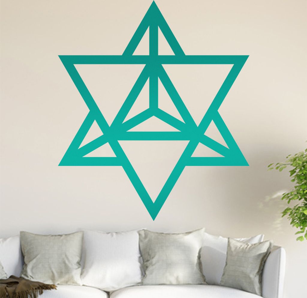 Merkaba Wandtattoo in 6 Größen - Wandaufkleber Wall Sticker - Dekoration, Küche, Wohnzimmer, Schlafzimmer, Badezimmer