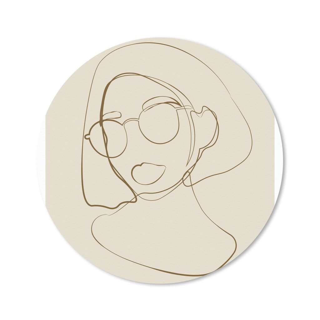 MuchoWow Mauspad Mousepad Frau - Linienkunst - Minimalismus 50x50 cm - Mousepads - Maus Mat - Pad - Mausunterlage - Vinyl