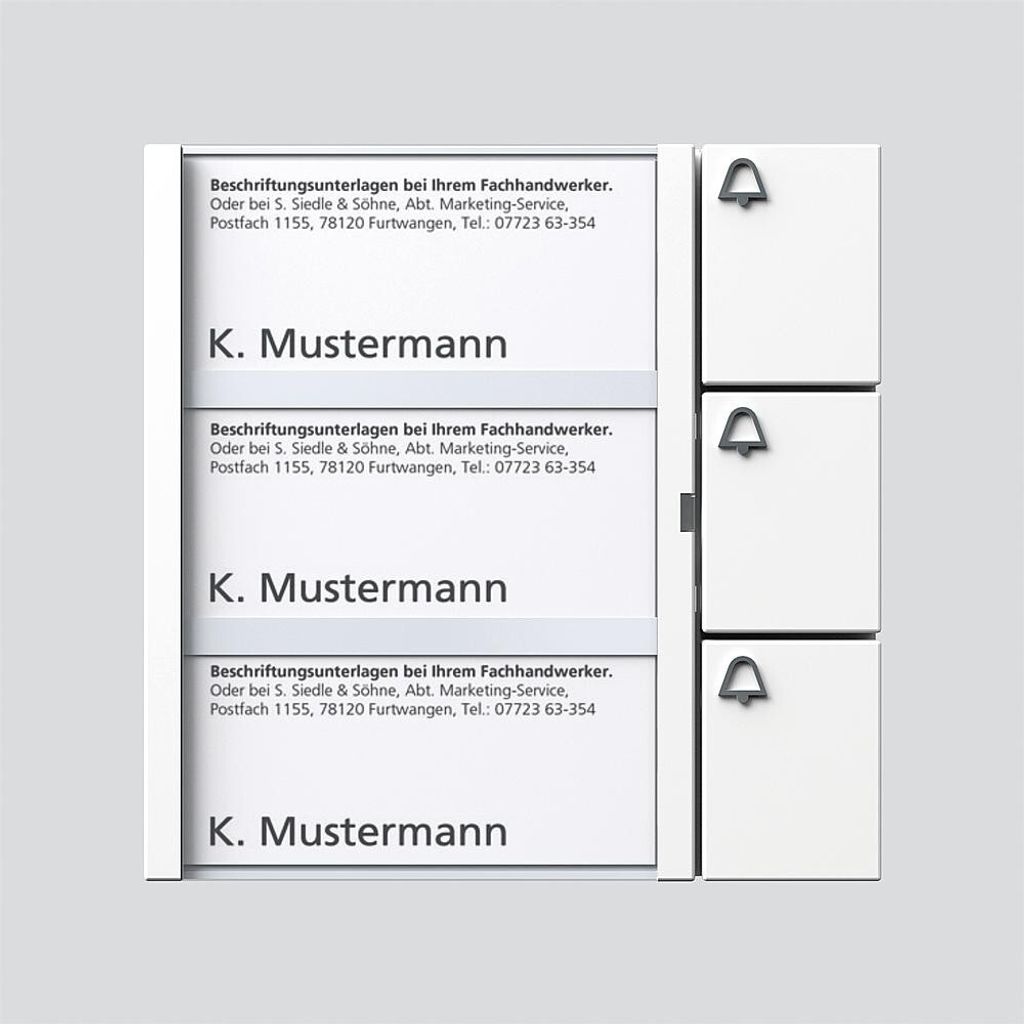 Siedle TM 612-3 W, Ruftasten-Modul, Weiß, Siedle, -20 - 55 Produktbild 