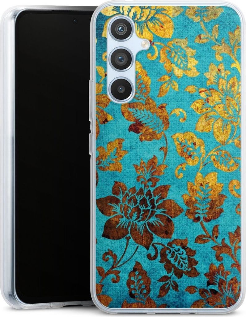 DeinDesign Handyhülle für Samsung Galaxy A54 5G Silikon Hülle Case Smartphone Schutzhülle Blumen Ornamente Vintage