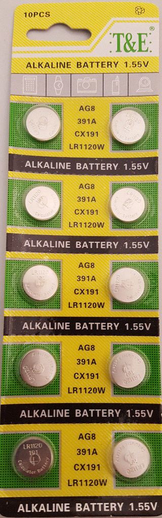 10x AG 8 Uhrenbatterie 391 381 für Armbanduhr Knopfzelle SR Produktbild 