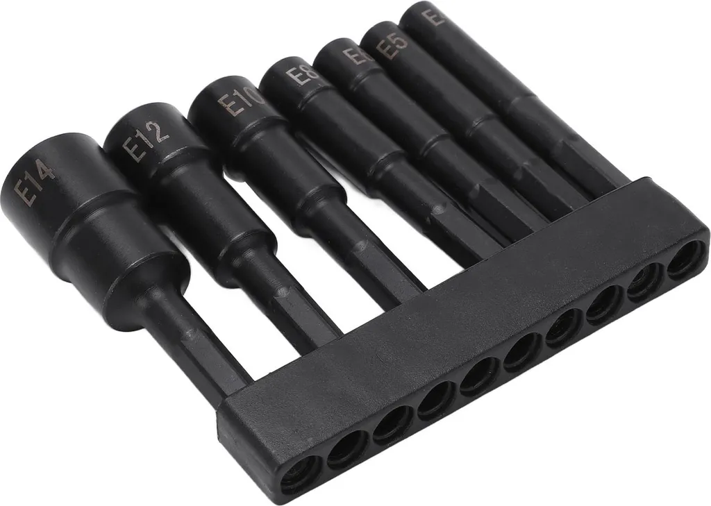 Solution Vis Antivol : Jeu de 7 Douilles E-Torx Femelles 1/4 CRV E4-E14