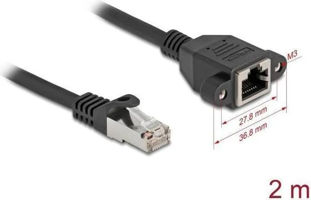 Prolunga Ethernet Delock Cat6A 2m S/FTP - Zero Lag 10Gbps Nero