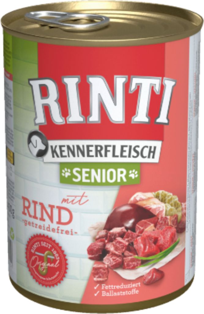 Rinti 400gx12 Kennerfleisch SENIOR Rind Dose Produktbild 