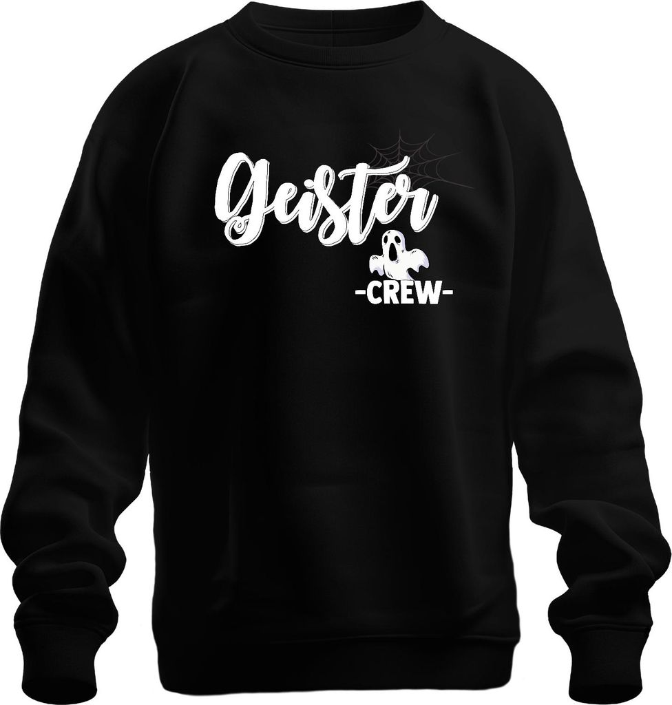 Geister Crew Halloween Gespenster Grusel Spuk Familie Kinder Uni Sweatshirt Pullover, Schwarz, XL