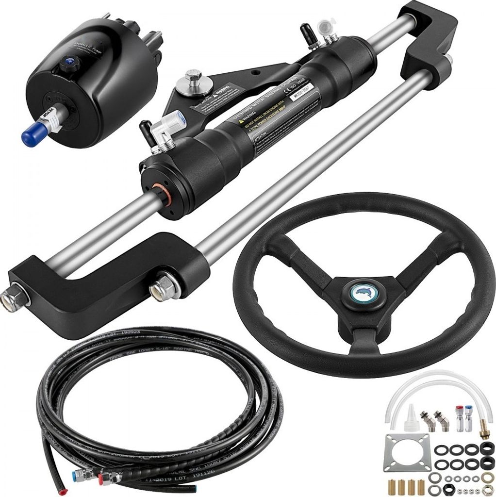 Hydraulische Bootslenkungssystem - 300 PS - Hydraulik Lenkungssystem - Steuerpumpe - Hydraulisches Bootlenkungsset mit 14-Fuß-Hydrauliklenkungslei...