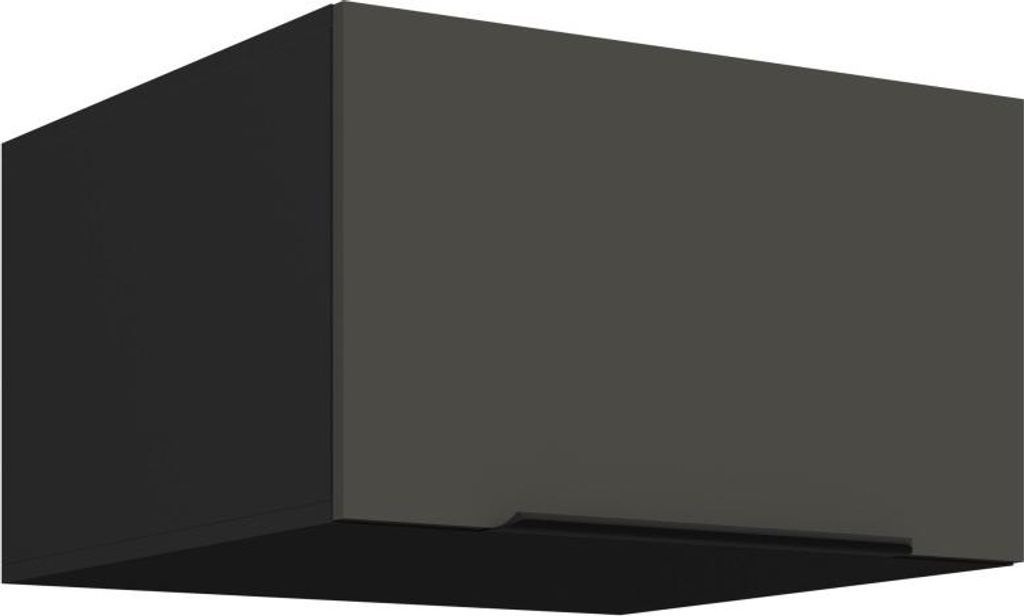 Tiefer Oberschrank mit Flügeltüren LUNARA – Breite 60 cm, Graphit/Schwarz