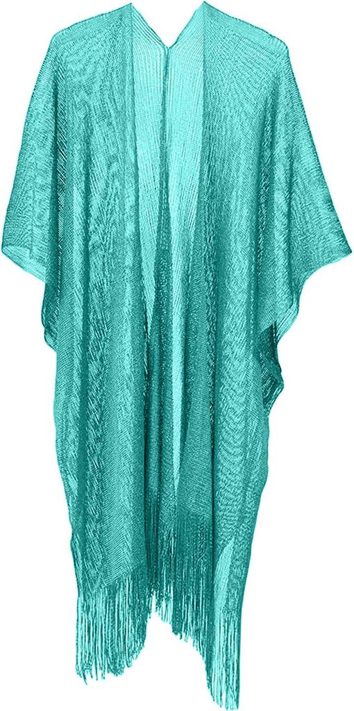 Damen-Strickjacke mit Schal, vorne offen, glänzend, Sonnenschutzjacke mit Quastensaum, Sonnenschutz-Strickjacke für Outdoor-Aktivitäten