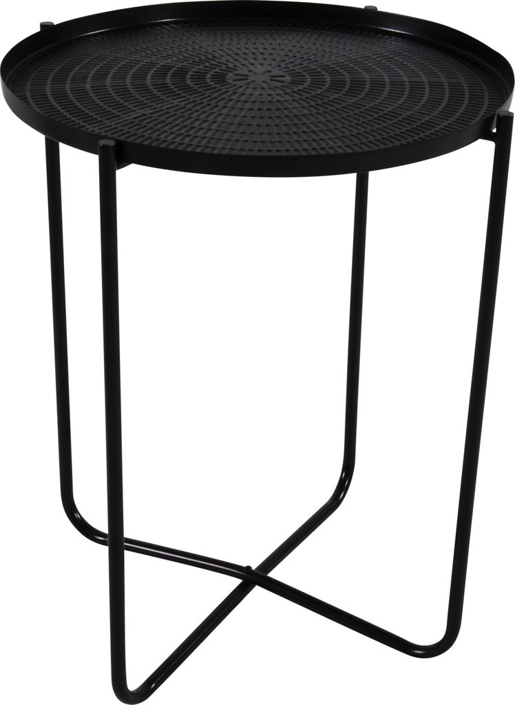 Beistelltisch Tisch Design Metall ø40,5x50cm (schwarz) edel