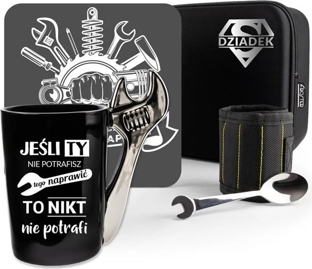 Set Regalo Nonno Tuttofare: Tazza Mug e Portachiavi Attrezzi per il Miglior Nonno