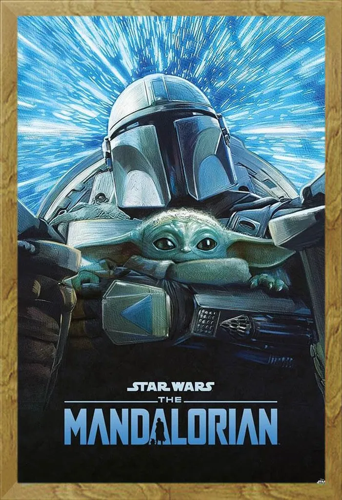 Quadro Star Wars The Mandalorian Lightspeed Cornice Rovere Shinsuke