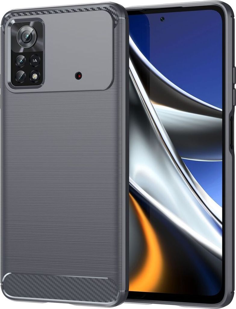 König Design Hülle kompatibel mit Xiaomi Poco X4 Pro 5G Kunststoff Soft Handyhülle - Handy Case Grau