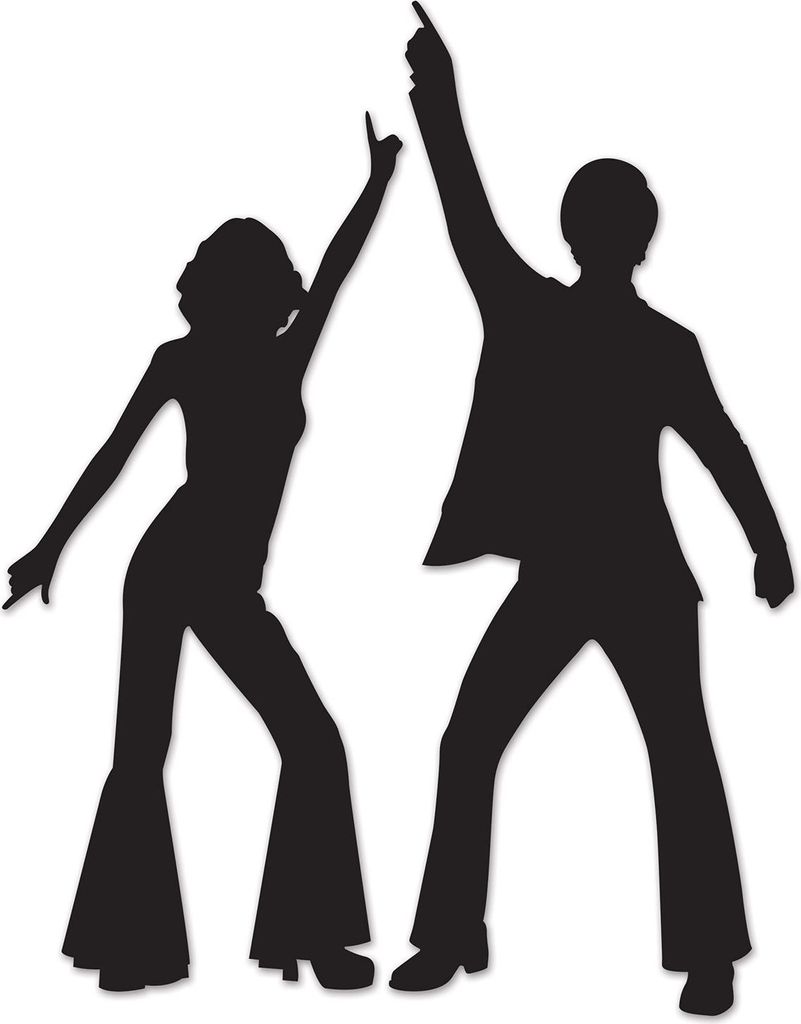 Discotänzer Wanddeko 70er Jahre Mottoparty-Deko 2 Stück 83cm - Einheitsgröße