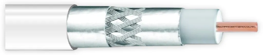 Câble coaxial ANKASAT 100m blanc 6.8mm CCS 120dB pour antenne et satellite
