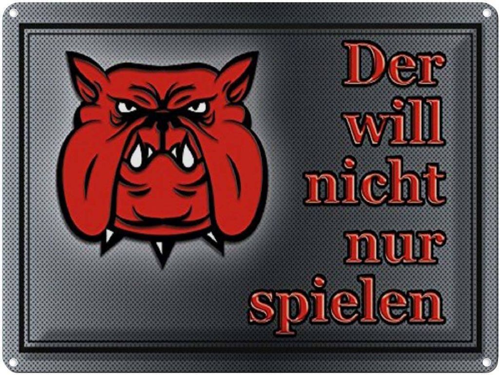 vianmo Blechschild 30x40 cm Hund will nicht nur spielen