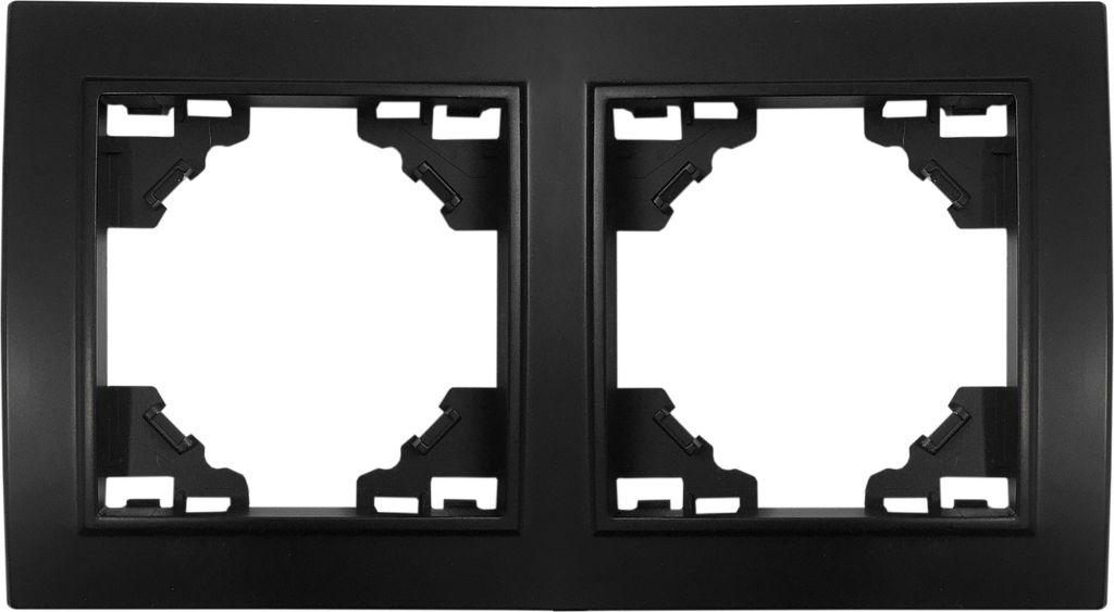 2-fach Kunststoff Rahmen horizontal QUADRA schwarz Produktbild 