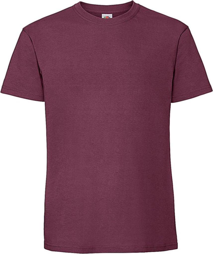 Fruit of the Loom 61-422-0 | Iconic 195 Ringspun Premium T / Waschbar bis 60 °C - Farbe: Burgundy - Größe: L