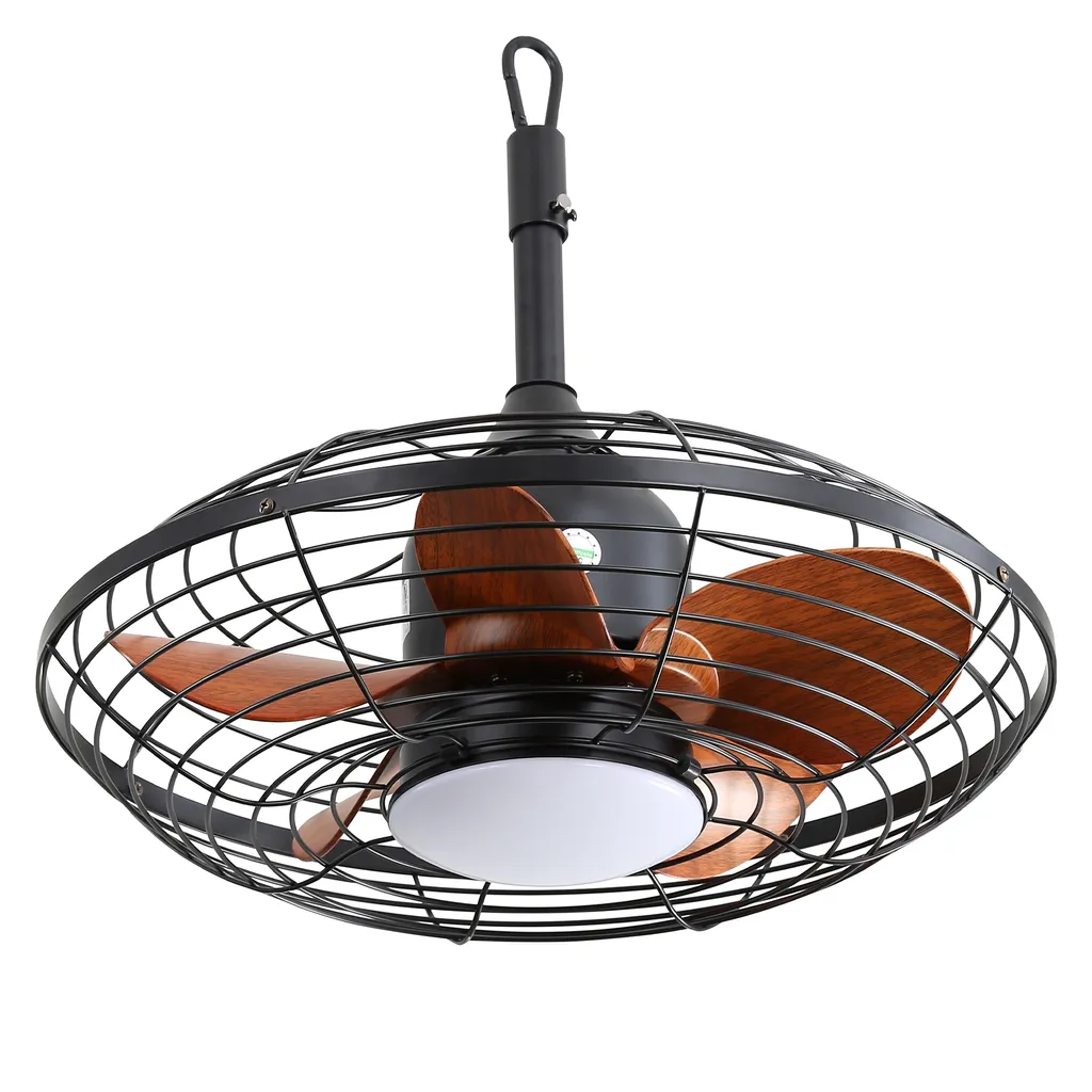 Ventilateur de plafond silencieux moteur DC avec 5 pales ABS et LED 18W 3CCT