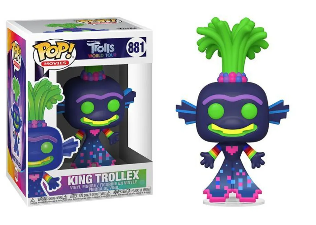 Figurine de collection King Trollex Trolls World Tour Funko Pop 9 cm