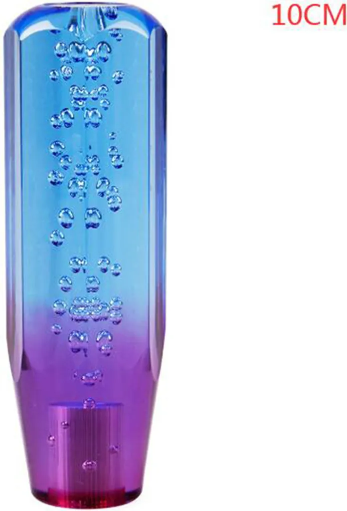 Manopola Cambio Artigianale Crystal Bubble 10cm Blu e Viola
