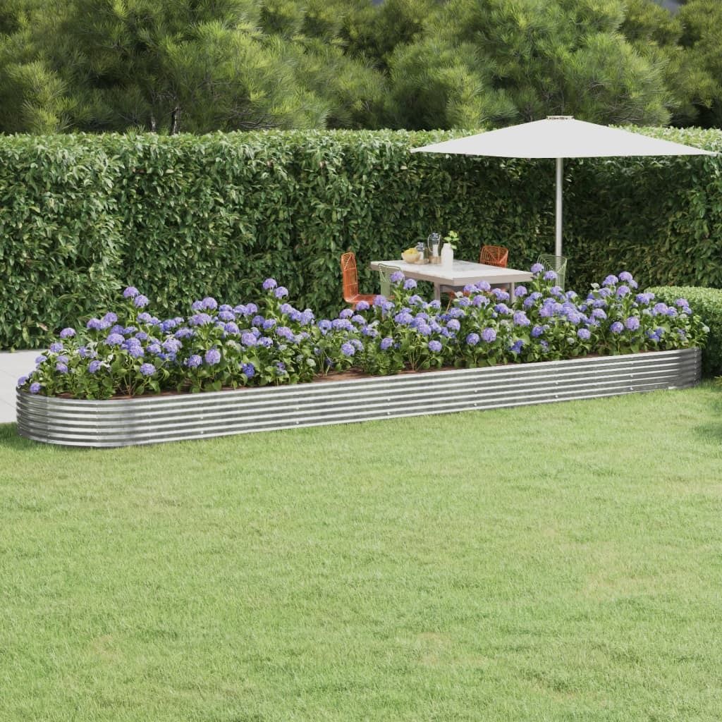 The Living Store Hochbeet Pulverbeschichteter Stahl 600x140x36 cm Anthrazit