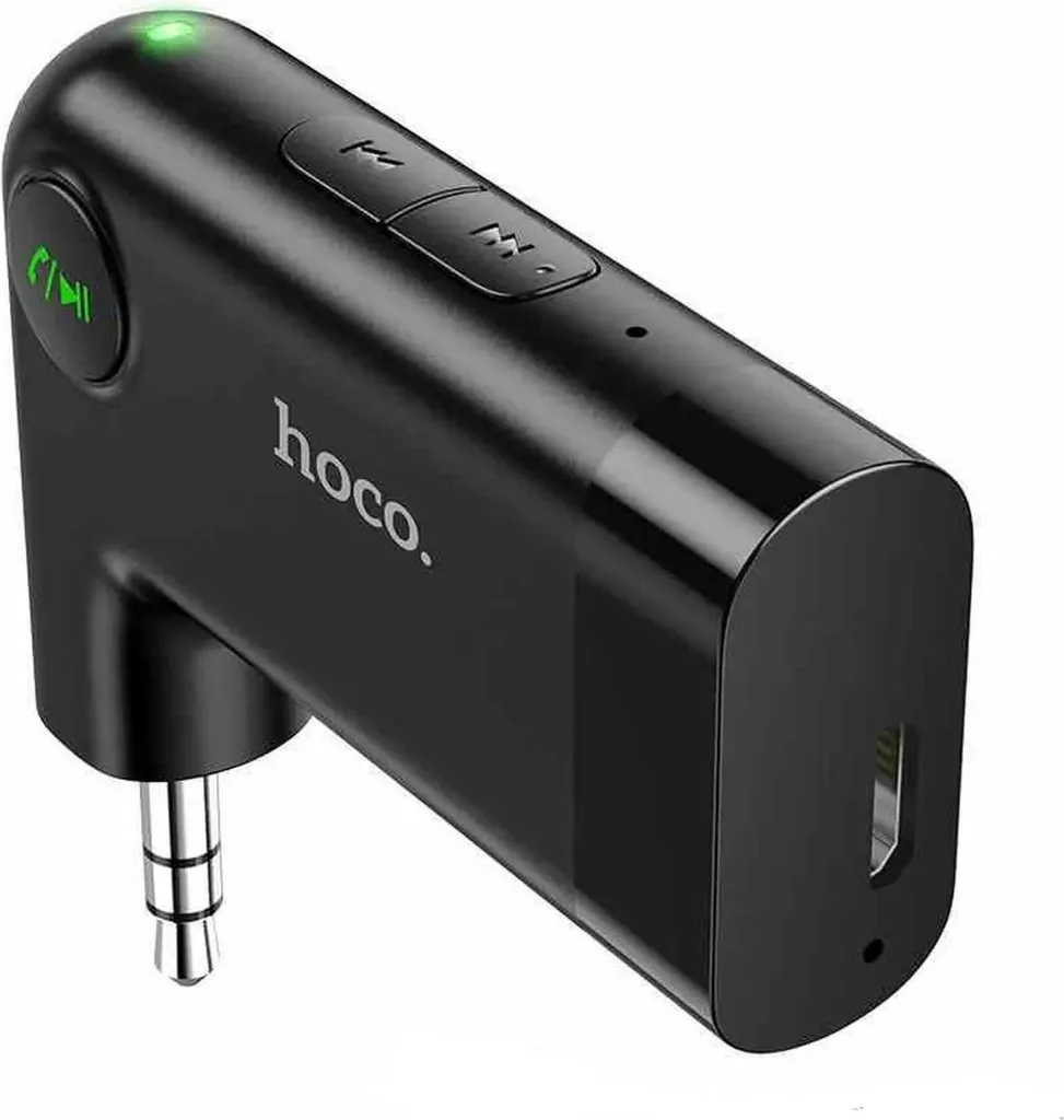 Adattatore Bluetooth Auto HOCO E53 Nero - Ricevitore Jack 3.5mm - 3