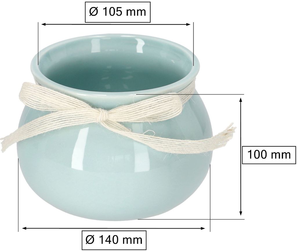 Pot De Fleur Rond En Céramique Turquoise - ⌀ 12 Cm, Hauteur 15 Cm - Fait Main, Pour Orchidées Et Plantes D'intérieur (cache-pot élégant)