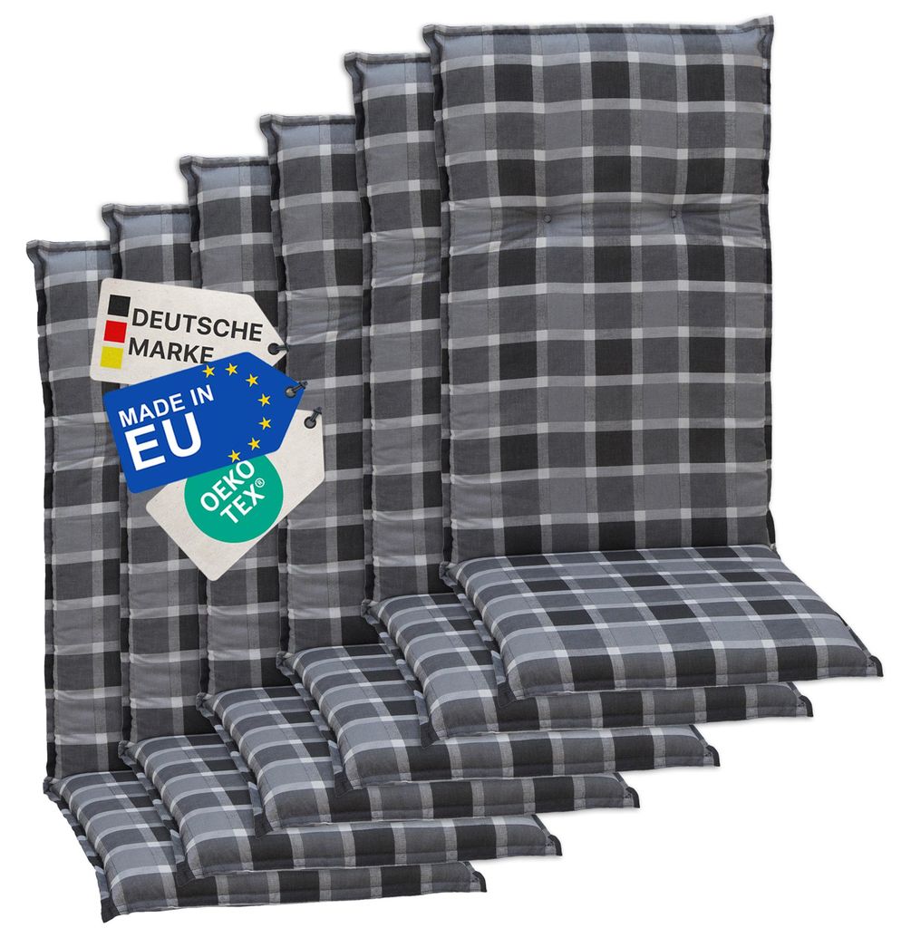 NYVI Gartenstuhl Auflagen Hochlehner 6er Set Barcelona - Produktbild 