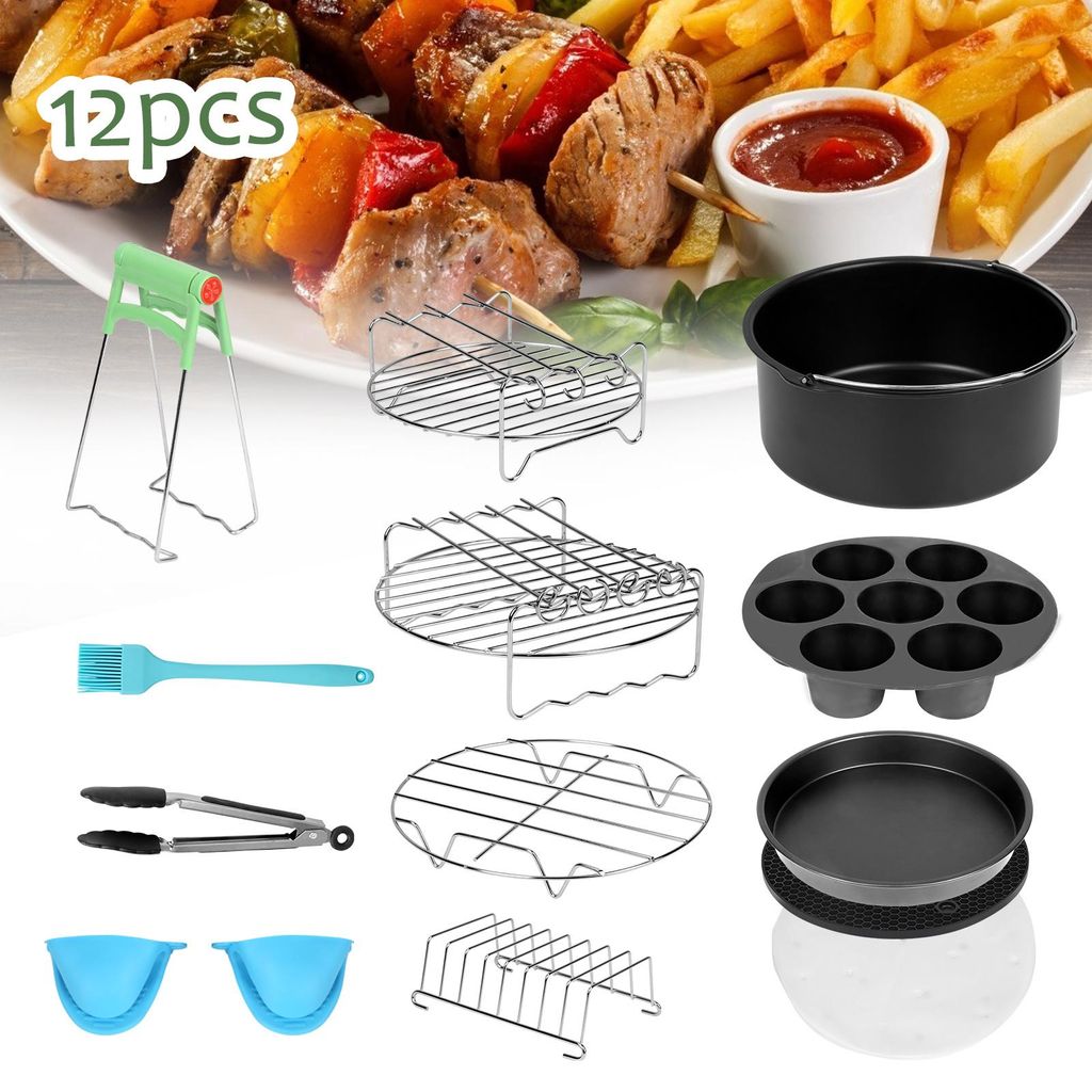 EINFEBEN Heißluftfritteuse Zubehör 7 Zoll 12tlg. Fritteuse Produktbild 