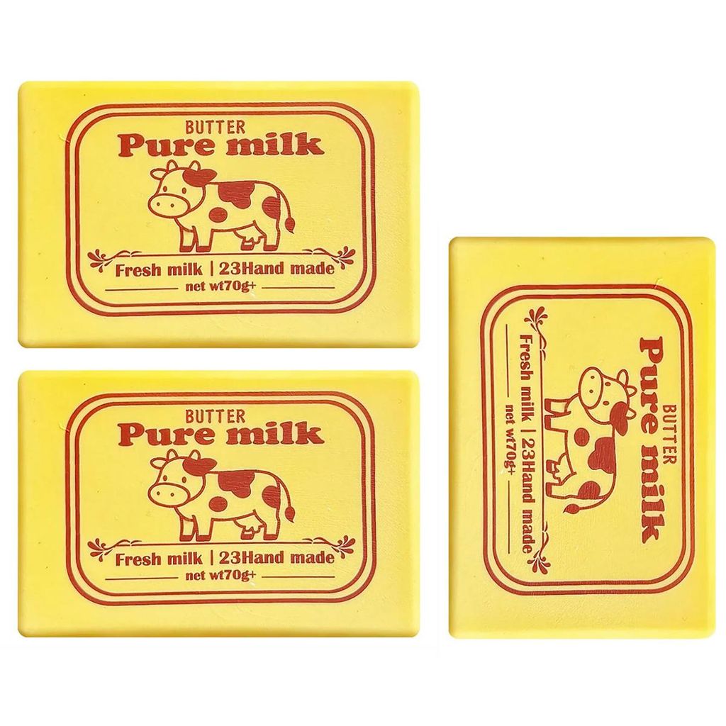3 Stück Butter Squishy Slow Rising Quetschspielzeug Weiches Anti Stress Knautschspielzeug Butter Block Squishy für Büro Schule Zuhause