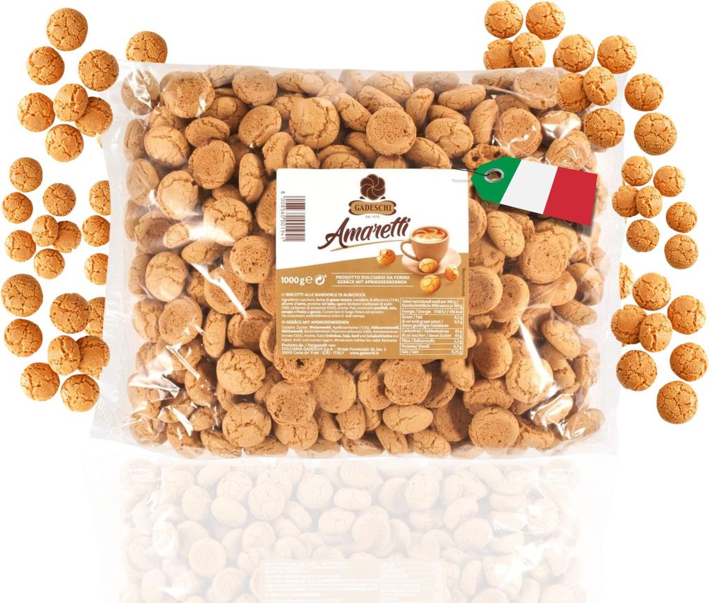 Gadeschi Amaretti Gebäckstücke mit Aprikosenkernen groß Produktbild 