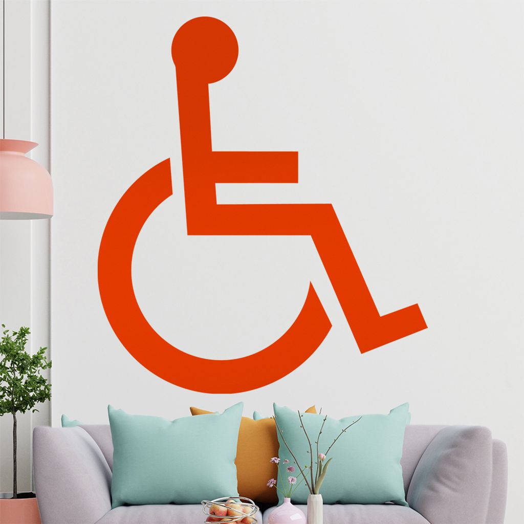 KIWISTAR Behinderung - Rollstuhl Wandtattoo in 6 Größen - Wandaufkleber Wall Sticker - Dekoration, Küche, Wohnzimmer, Schlafzimmer, Badezimmer