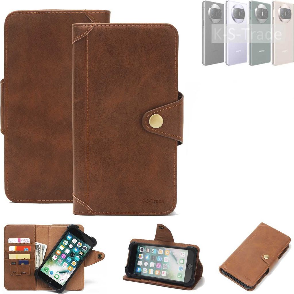 K-S-Trade Handyhülle kompatibel mit Huawei Mate X3 Schutz Hülle Walletcase Bookstyle Tasche Case Handytasche Wallet Flipcase Cover PolyurethanBra...