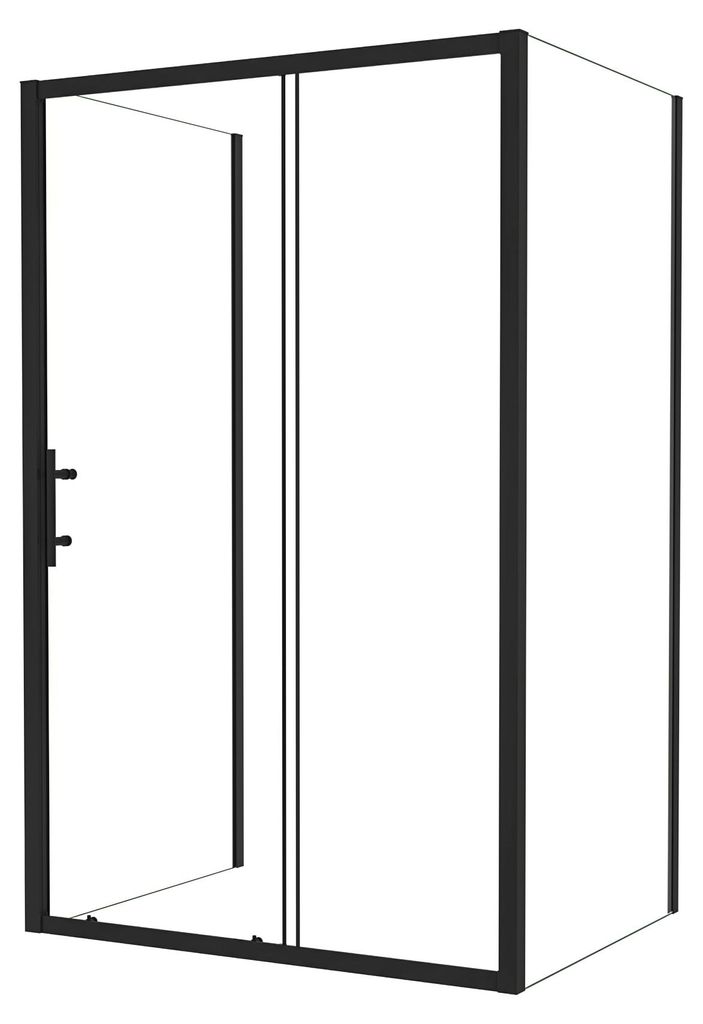 U-Form Duschkabine 110cm Schiebetür mit 2x Seitenteil 80cm Produktbild 