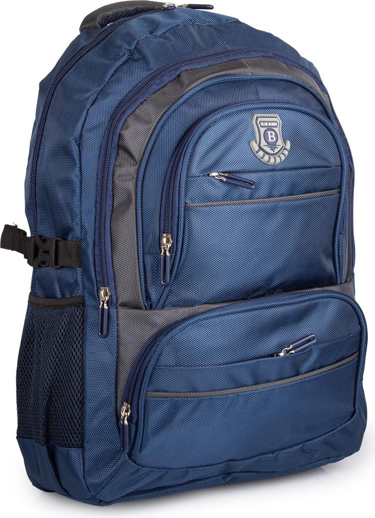 Blue Burry Großer Rucksack Damen Herren mit zwei Fächern in Marineblau