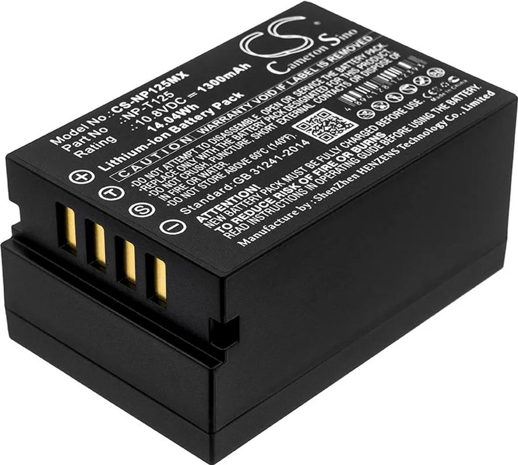 Batterie de rechange NP-T125 compatible Fujifilm GFX 50S Techtek