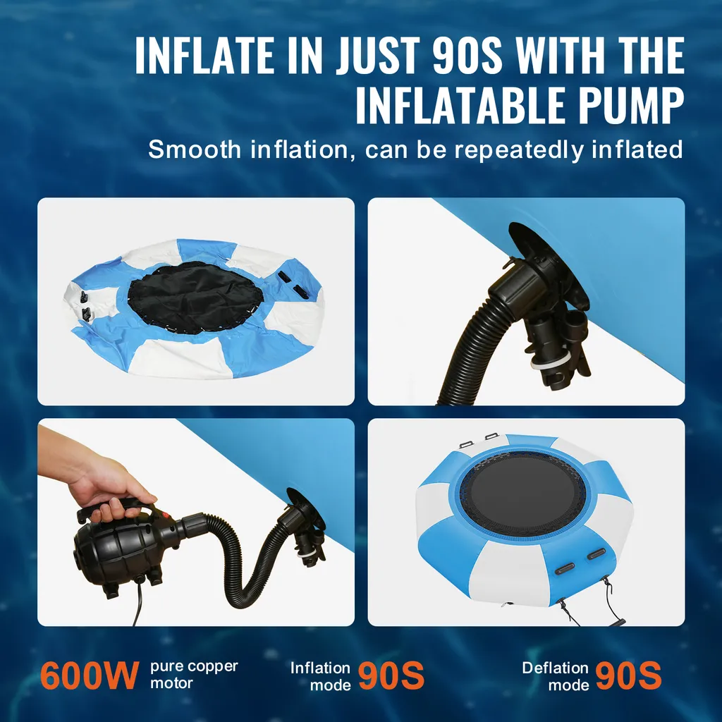 Plateforme de natation et trampoline gonflable 2m pour lac et piscine