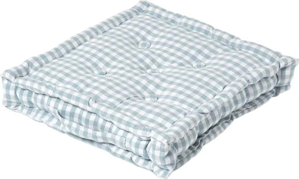 Homescapes Cuscino Sedia Blu a Quadri 50x50x10cm | Comfort Extra Alto