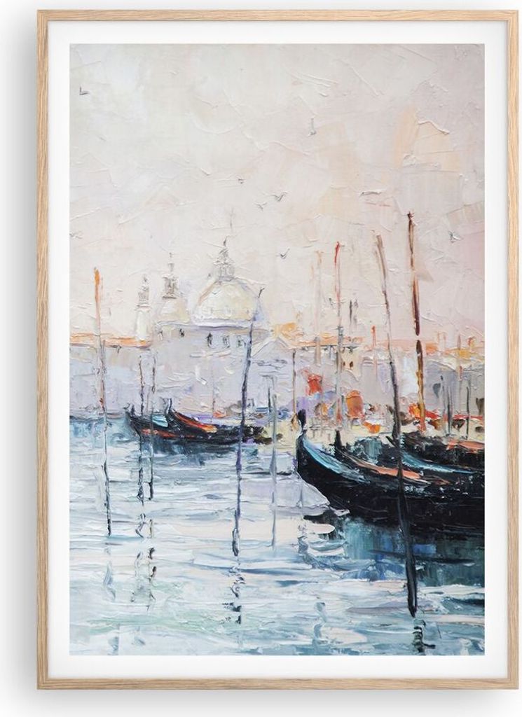 Gerahmtes Poster - Rahmen in heller Eiche - Venedig Produktbild 