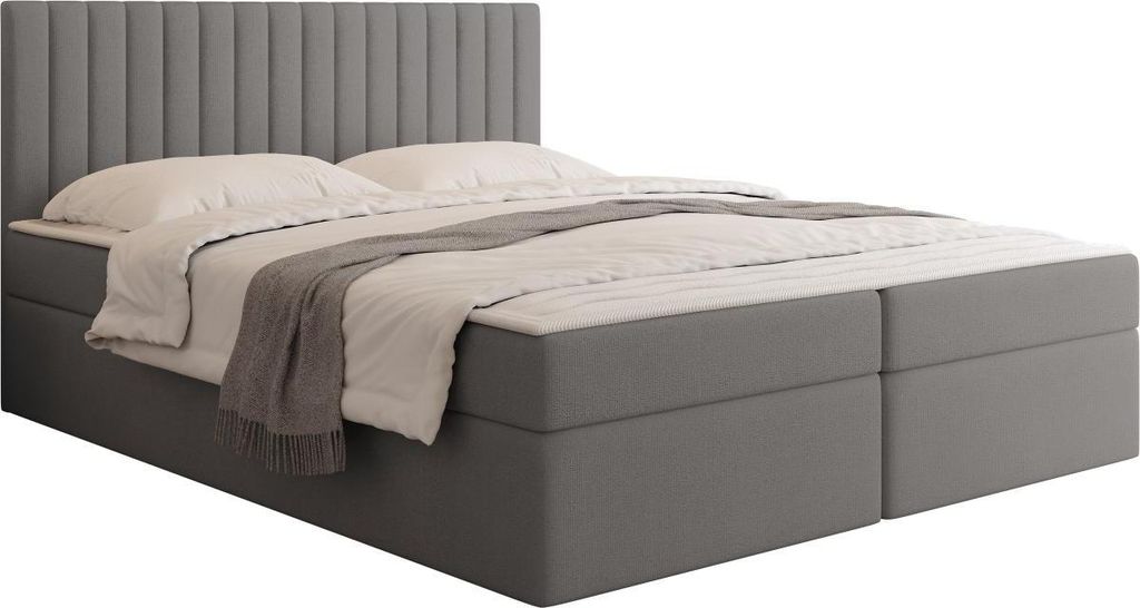 MIRJAN24 Boxspringbett mit zwei Bettkästen Tirulo, Schlafzimmer, Dopellbett mit Topper (Farbe: Manila 16, Größe: 140x200 cm)