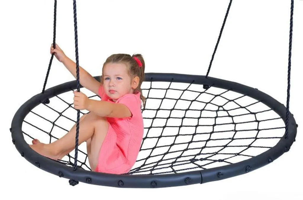 Balançoire Nid 100 cm Résistante aux Intempéries - Modèle Noir Renforcé
