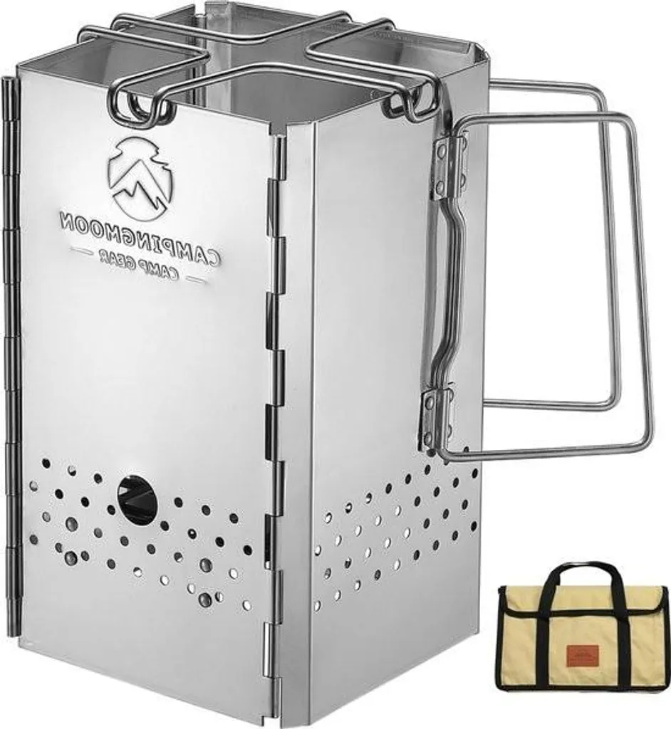 Cheminée d'allumage pliable en inox MT-19 pour barbecue nomade outdoor