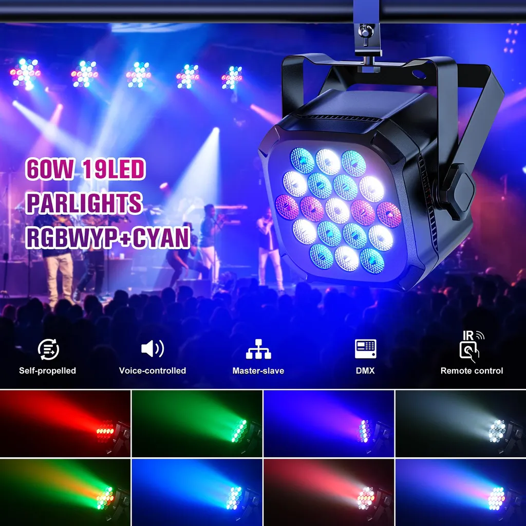 Projecteur de scène DMX512 avec télécommande pour éclairage stable 4PCS